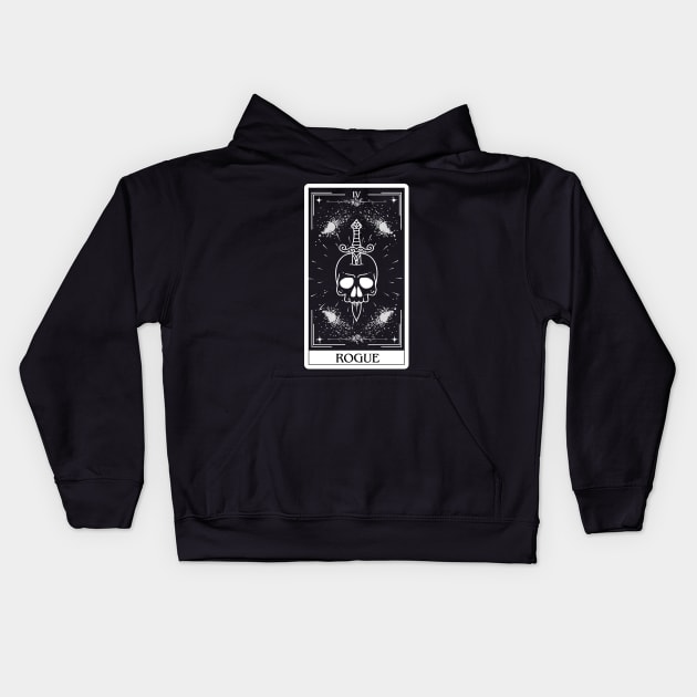 Rogue Tarot Card D&D Nat 20 Dungeons & Dragons Kids Hoodie by JaeSlaysDragons